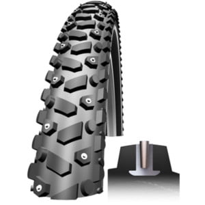 Cross-section of a winter-tyre carbide stud (for riding on ice)