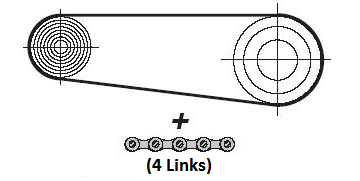 Two pairs of extra links. 2 inches. For bicycles with only one front chainring, i.e. without a front derailleur.