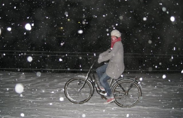 Snow cycling - it gives fun and keeps one warm! :)