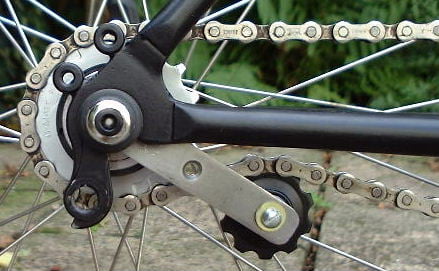 Chain tensioner. On a frame with vertical dropouts.