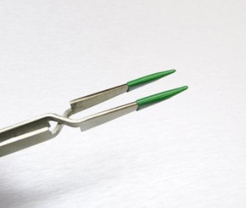 Tweezers (with a silicone end).