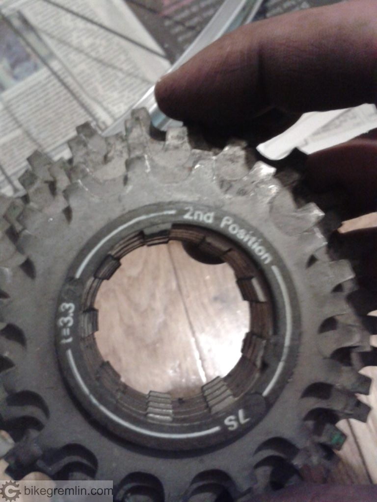 Shimano tidiness: each spacer and sprocket order is marked