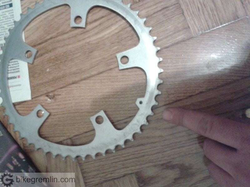 Shimano BioPace large chainring orientation mark