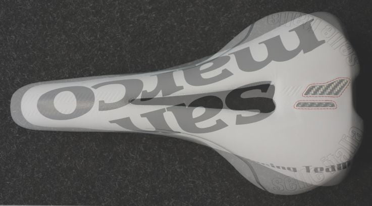 Picture 10 A white pear shaped saddle layered over a grey T shaped saddle Source: www.fitworkscycling.com