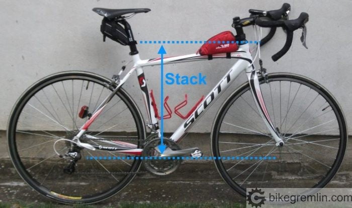 Bicycle frame stack: how high is the top of the head tube from the bottom bracket. Picture 1