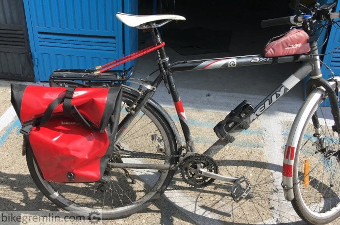 attaching panniers to a road bike