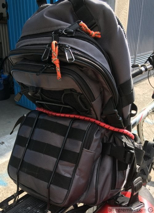 Attach backpack best sale to bike rack