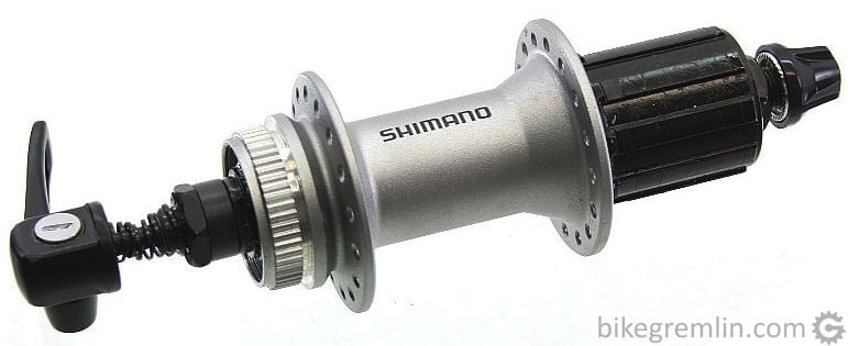 Shimano Alivio FH-M4050 hub - that can take centerlock brake disc and any cassette except 11-speed road or 12-speed MTB.