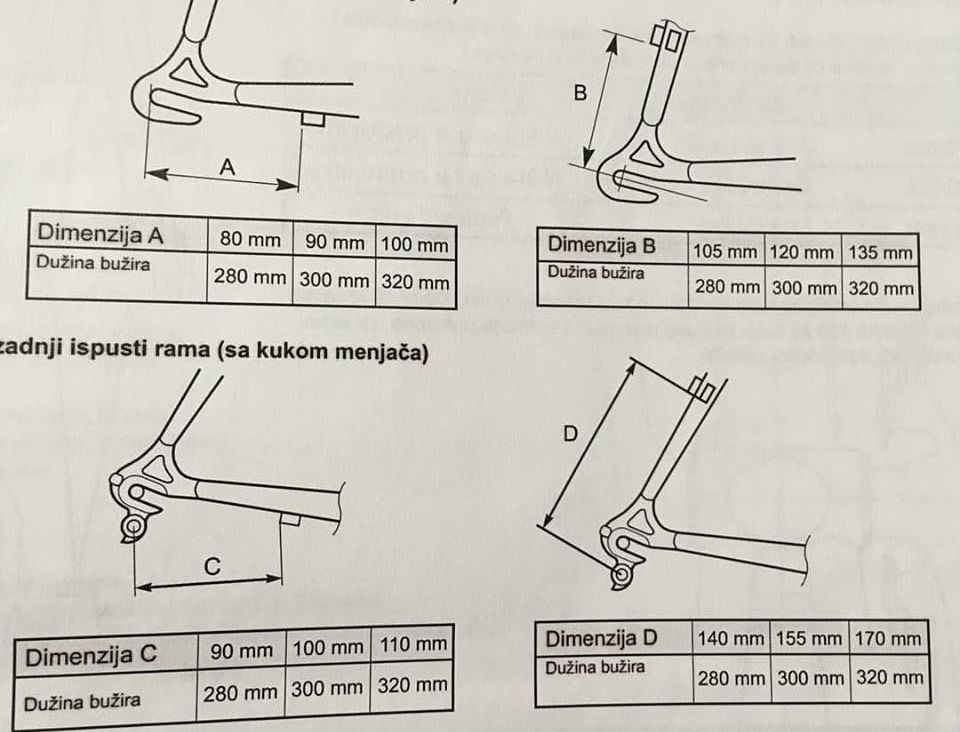 rear derailleur cable length