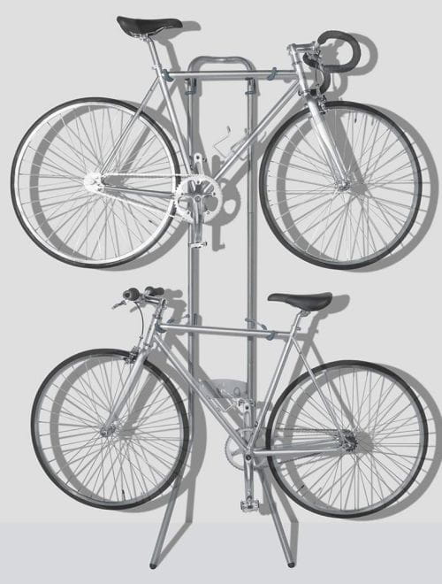 "Self standing" bicycle wall hanger for multiple bikes