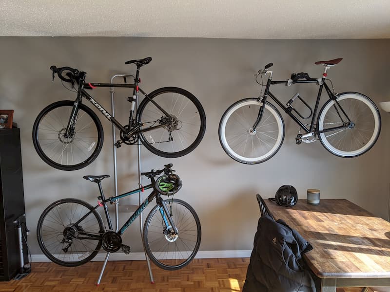 Three bicycles on one wall :)