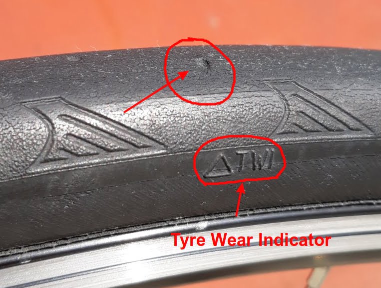 Tyre wear indicator example