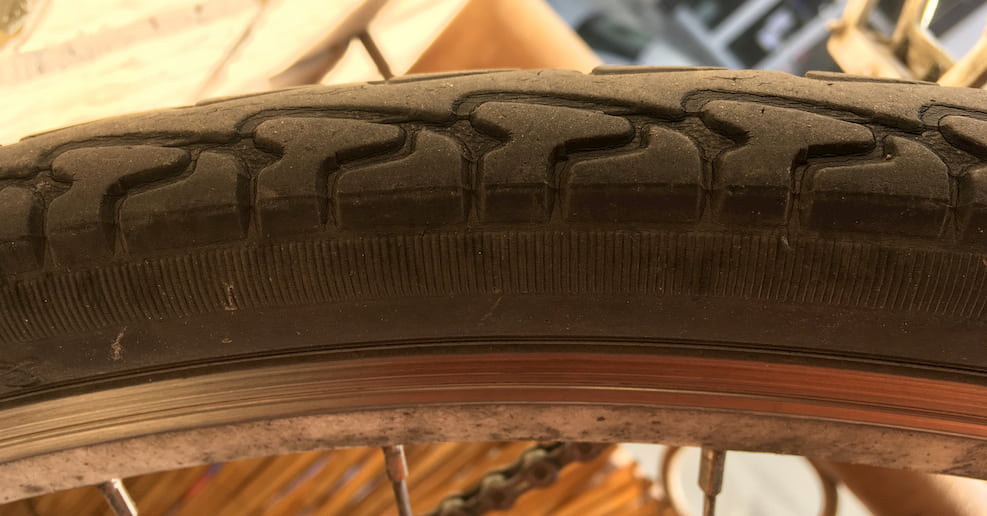 Good sidewalls, with cracked tread