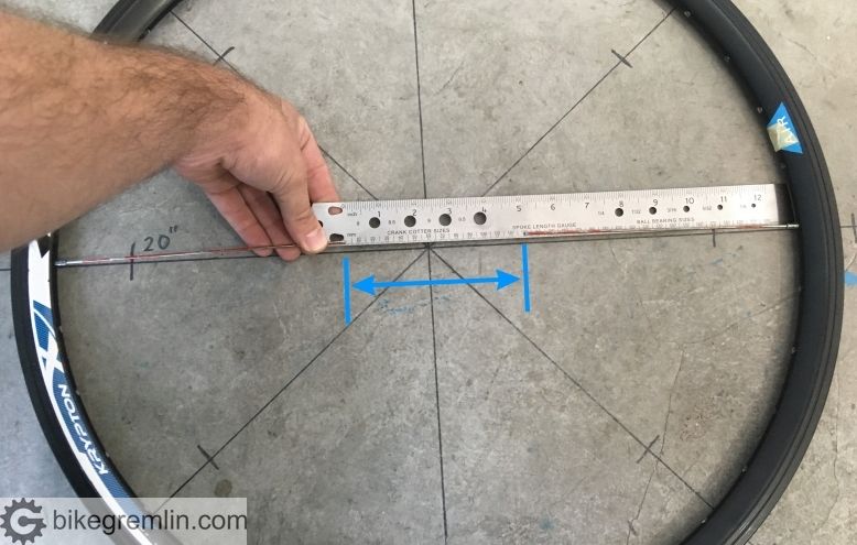 measuring a bike wheel