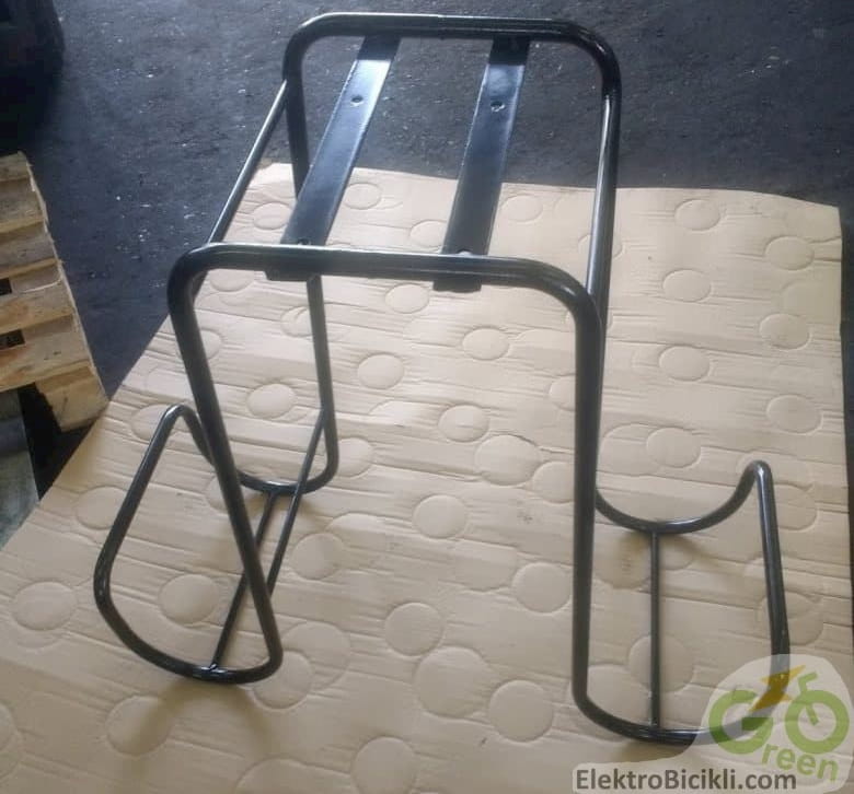 Painted bicycle luggage rack frame