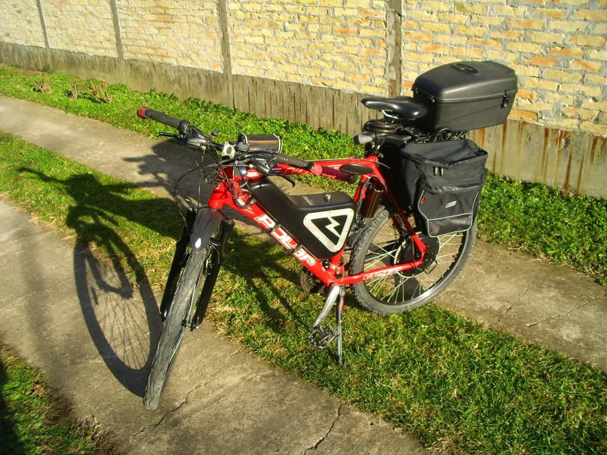 Polar Viper modified into an electric bicycle - with baggage