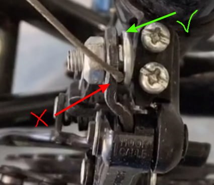 Front derailleur cable pinched at the wrong side of the pinch bolt