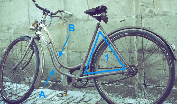 Step-through ("women's") frame design - with only one triangle