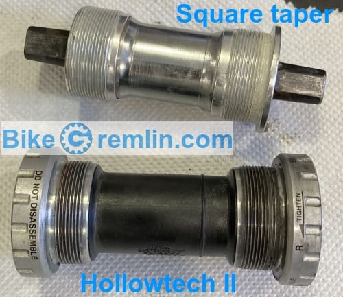 Square taper, and Hollowtech II bottom brackets