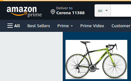 Buying a bicycle on Amazon