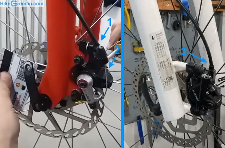 Mechanical (left) vs Hydraulic (right) bicycle disc brakes