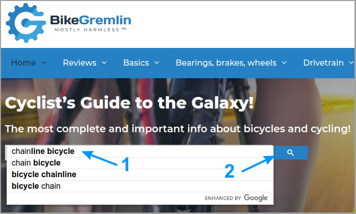 BikeGremlin website search - powered by Google! :)