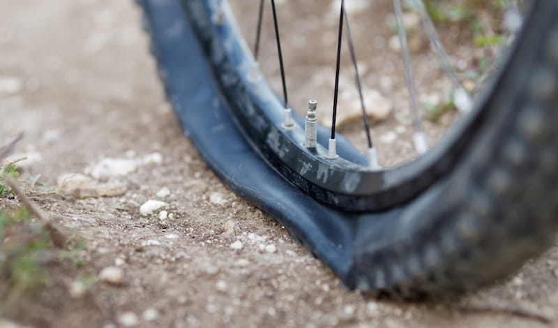 Flat bicycle tyre causes and prevention