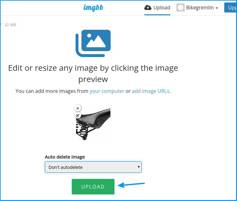 Uploading the selected images