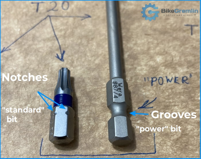 Screwdriver bit clearance sizes