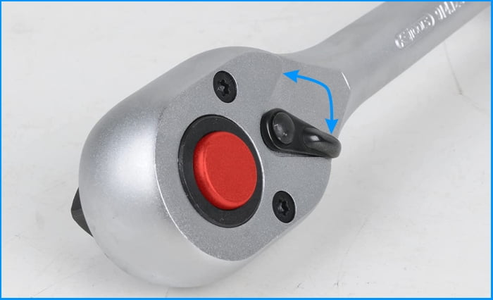 Lever for selecting the direction of ratchet handle's turning torque