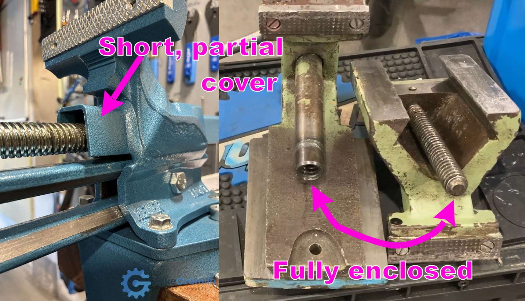 Vice spindle dust and debris protection
